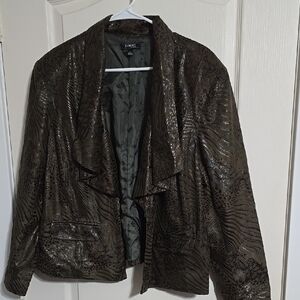 Elementz 2x Animal Print Metallic Brown Blazer
